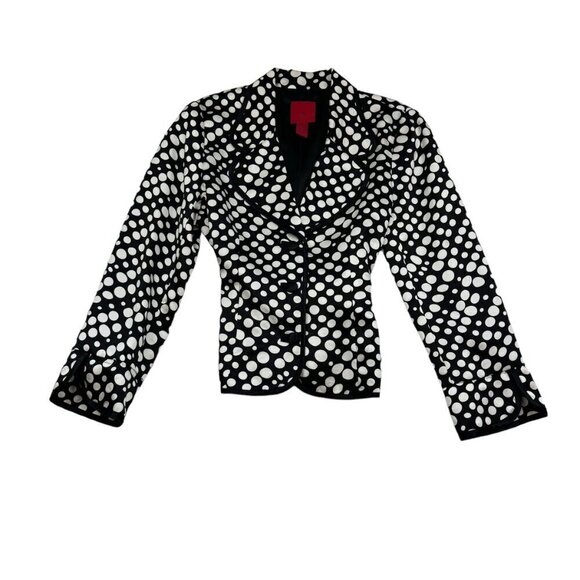 JS Collections 100% Silk Polka Dot Blazer/Jacket Women's Size 8 - Picture 1 of 7